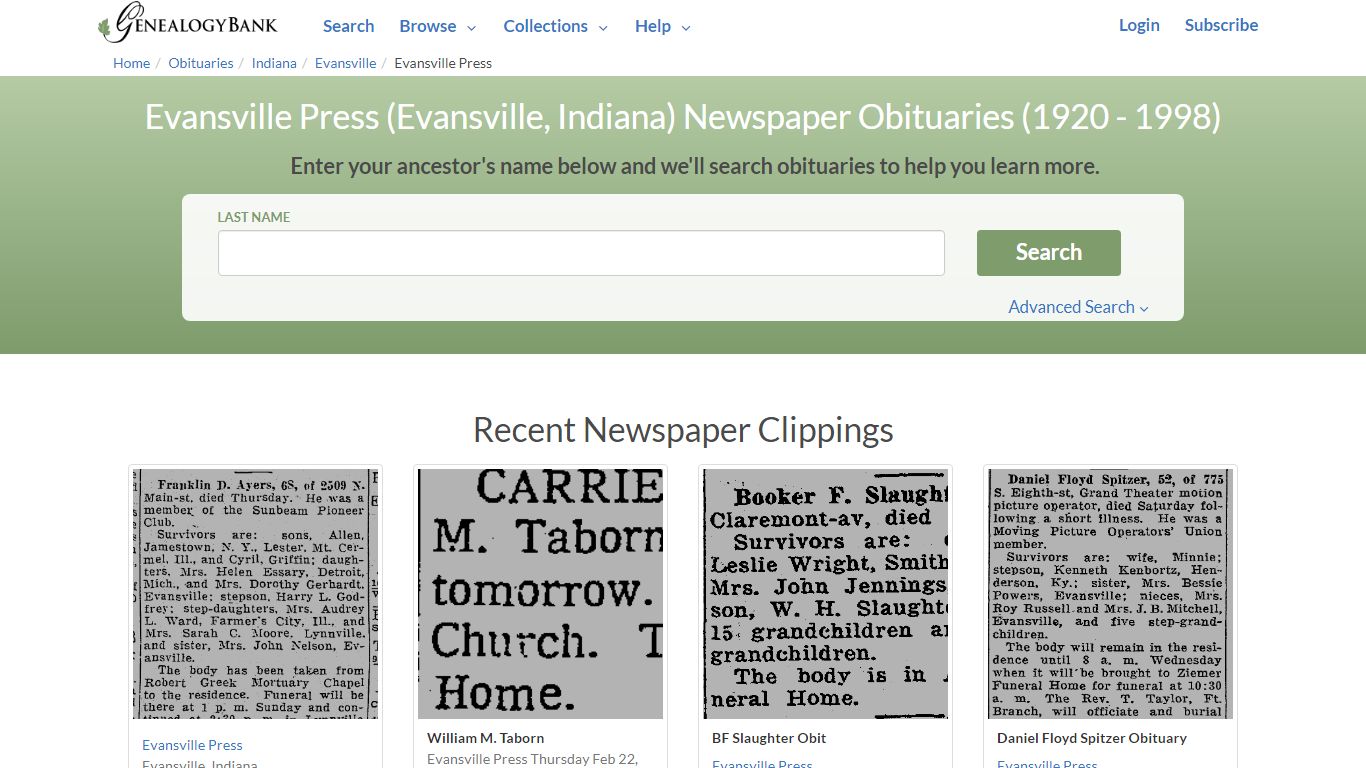 Evansville Press Obituary Archives Search in Evansville ...